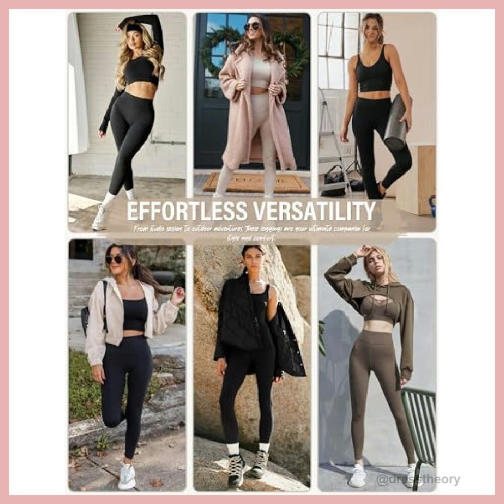 High Waisted Leggings with Pockets Buttery Soft Tummy Control Yoga Pants - Picture 7 of 8